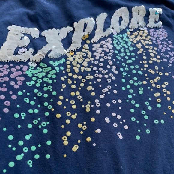 Girls Long Sleeve Shirt L/G Size 12 Sequin - Picture 2 of 5